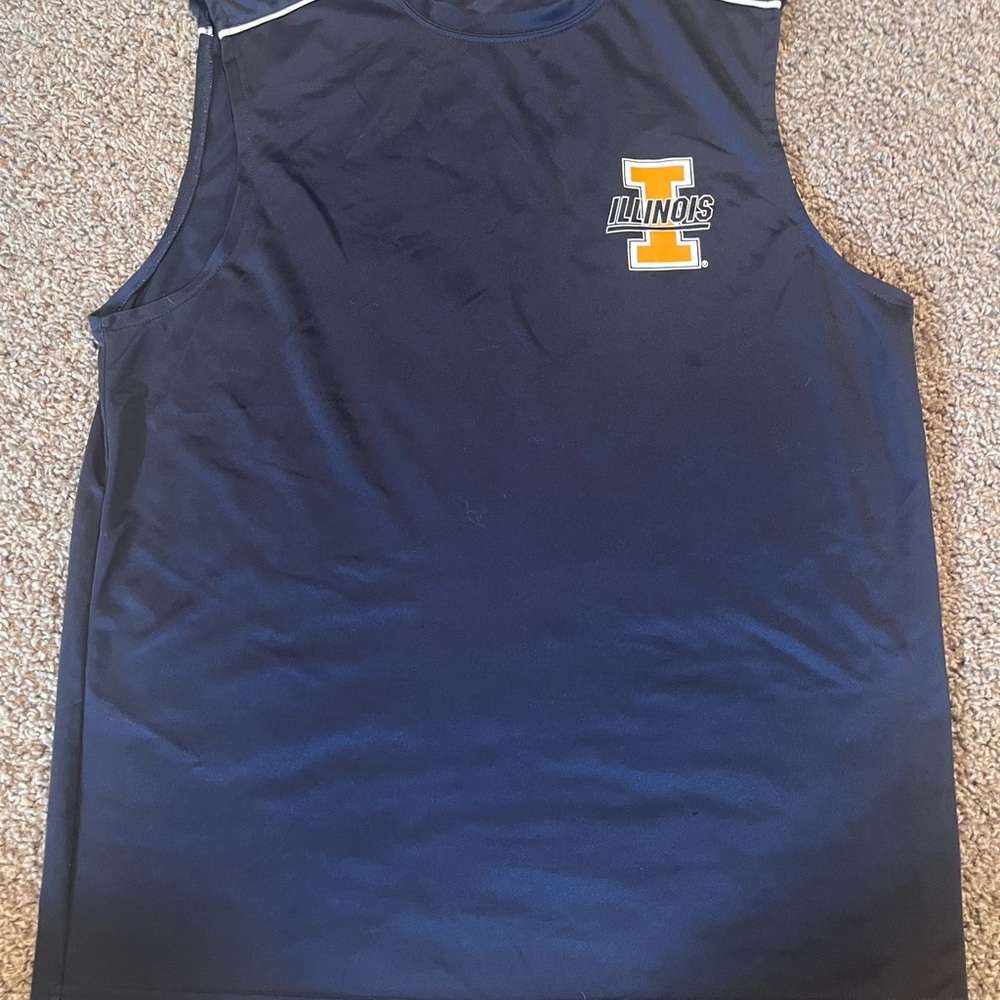 Mens Illinois Fighting Illini Tank Muscle Sleeveless Navy M/L See Measurements
